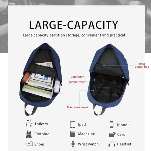 HEAD Waterproof Gym Backpack for Women/Men, Compact Laptop Backpack for College/Sport/Fitness/Work/Daily, (Navy Blue) - Image 5