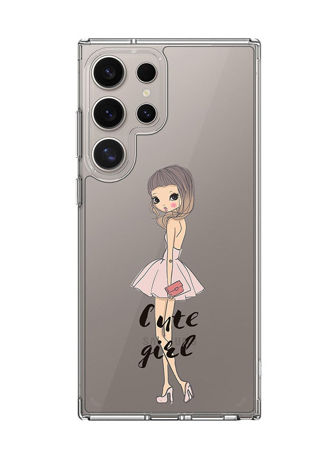 Stylizedd حافظة شفافة كلاسيكية لهاتف سامسونج جالكسي S25 ألترا، حافظة هجين ناعمة حواف مرنة مضادة للسقوط TPU PC جل رقيقة شفافة - فتاة لطيفة جذابة - Image 1