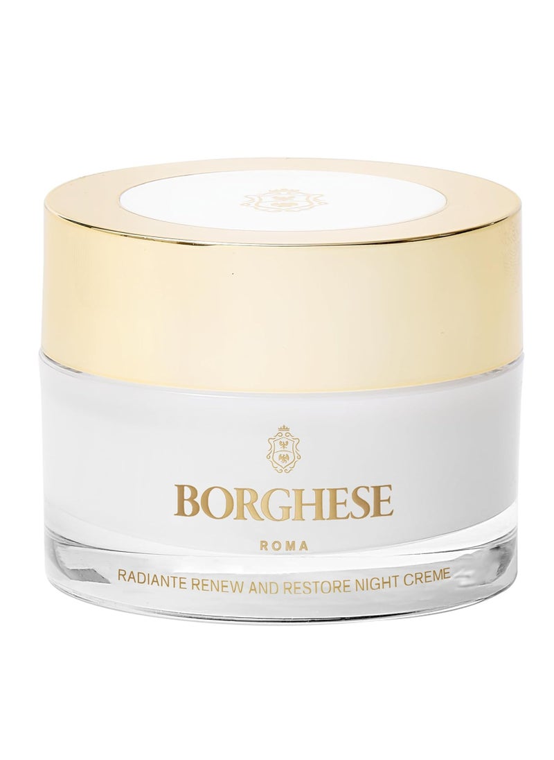 Borghese Borghese Radiante Renew & Restore Night Creme - Hydrating Barrier Night Cream with Castor Oil, Shea Butter, & Vitamin B3, for All Skin Types 