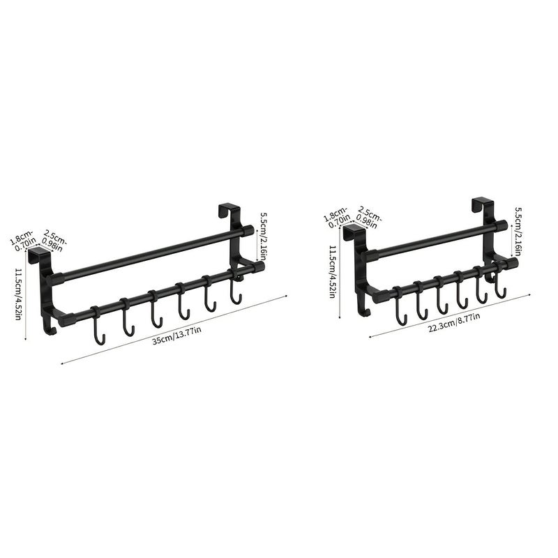 1 Piece White Double Rod Towel Rack With Hook No Drill Bathroom Vanity Installation Hand Towel Face Towel Bath Pouf Hanging Organizer - Image 3