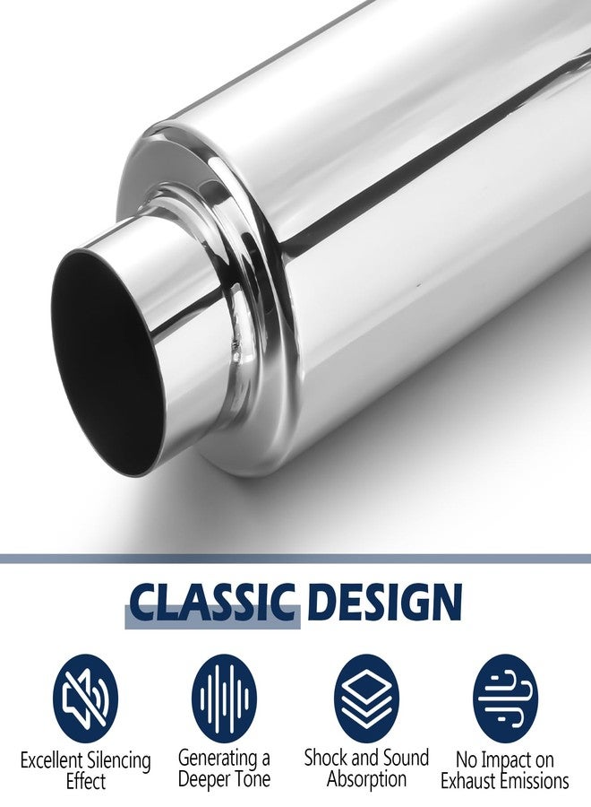 Relaxweex 2 Pcs 3" Inlet Exhaust Resonator, 3" Inlet 3" Outlet 13.8" Overall Length Muffler Resonator Stainless Steel - Image 5