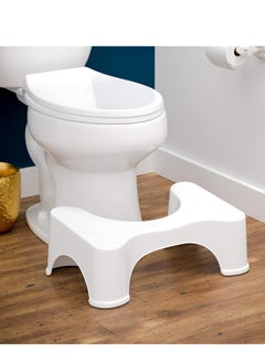 ELTRAZONE ELTRAZONE Squat Toilet Seat Leg Stool 8 Inch (White) – Comfortable, Sturdy Foot Step for Western Toilets – Portable and Ergonomic Footrest for Potty  - Image 2