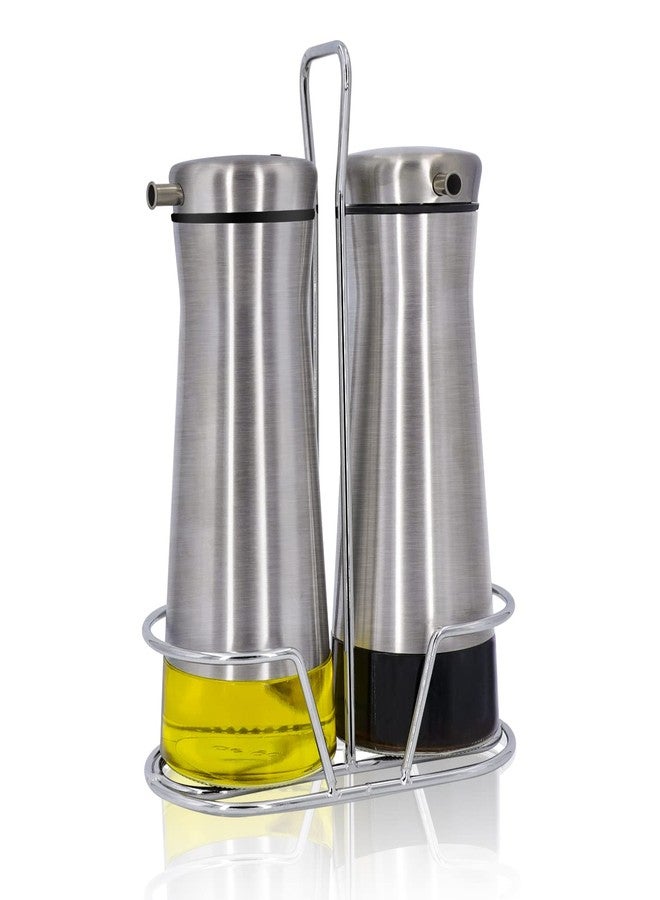 Aelga Oil And Vinegar Dispenser Set with Caddy - 2 Pack Oil Dispenser Bottle for Kitchen with No-Drip - Kitchen Decor and Accessories for Home Restaurants Weddings - Image 1