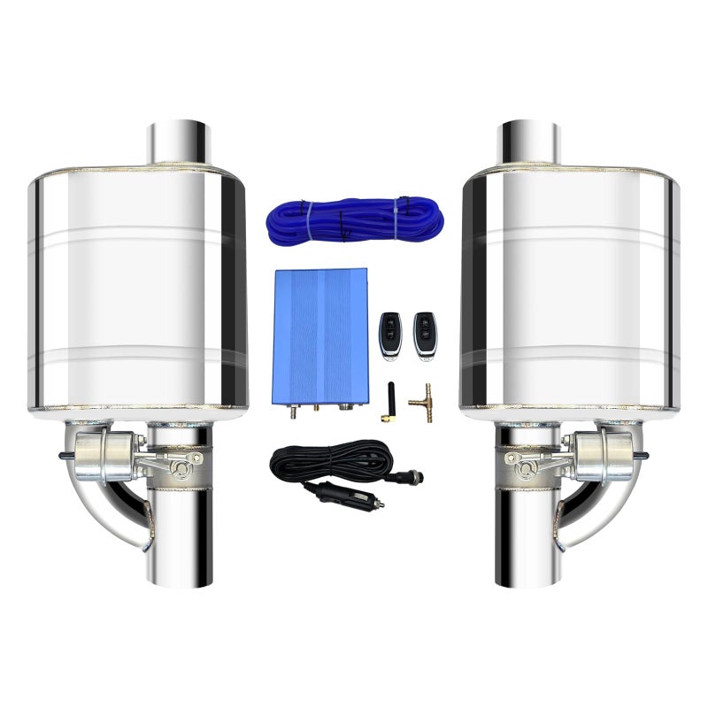 Peastorm 25 Inch Valvetronic Exhaust Cutout with Muffler Cat Back Exhaust System Valve Kit 2pcs
