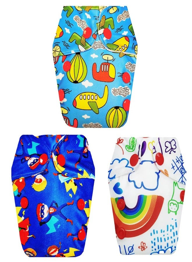 Dumbledo Premium Newborn Cloth Diaper with Integrated Insert (Pack of 3) | Dry Feel and Comfortable | Easy to Clean | Everyday Diapering Essential | 0 - 4 Months | Unisex Baby - Image 1