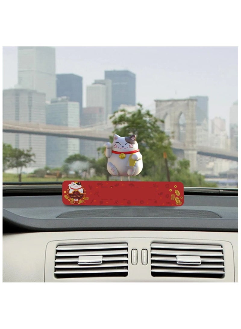 كتيكيوت لوحة أرقام التوقف المؤقتة، قطة الحظ المنزلقة، ديكورات لوحة قيادة السيارة اللطيفة، إكسسوارات الديكور الداخلي - Image 1