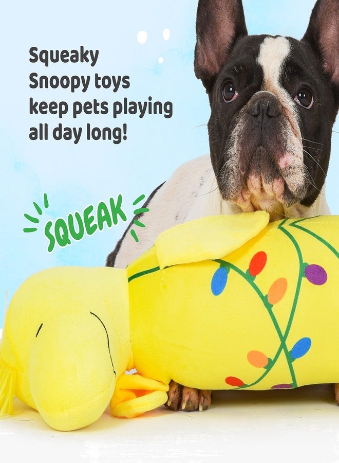 Peanuts for Pets Woodstock Holiday Bobo Body Large Dog Toy | Plush Woodstock Tangled Holiday Lights Christmas Squeaky Dog Chew Toy | Plush Dog Toy for Large Dogs, 20", (FF14614) - Image 5