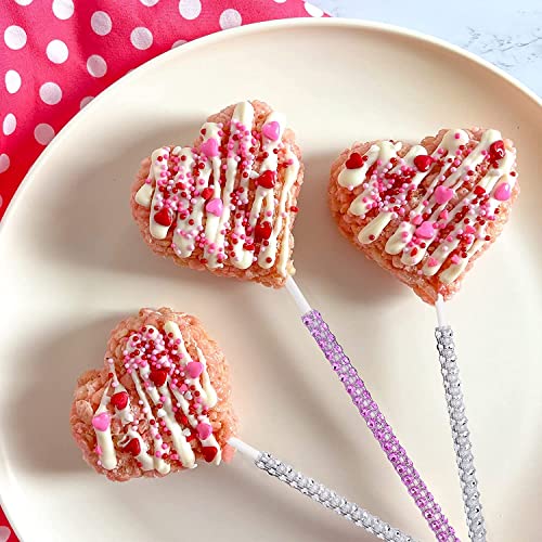 MGWOTH 25 PCS Bling Cake Pop Paper Sticks, Glitter Rhinestone Lollipop Treat Sucker Sticks, Diamond Wrap Candy Holder for Chocolate Fruit Marshmallow Dessert Wedding Showers Buffet Table Party Christmas - Image 4