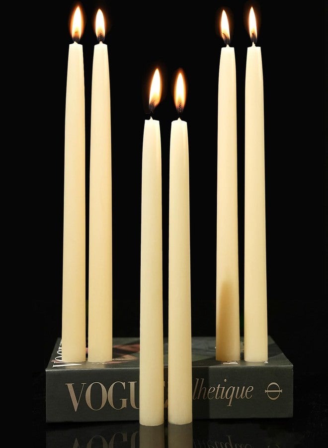 MAKALONE Beeswax Taper Candles 8in 9in 10in Set of 6,Pure White Beeswax Candle Sticks,|8+||9+||10+| Hours Long Burning Natural Bees Wax Candles for Home,Dripless Smokeless Tapered Candlesticks for Dinner - Image 1