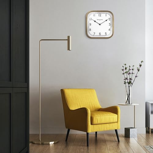 Presentime & Co 10" Anton Vintage Square Clock, Silent No Ticking, Wall & Mantel 2 in 1 Clock, Desk and Shelf Clock, Tabletop Décor, Antique Hamilton Gold - Image 4