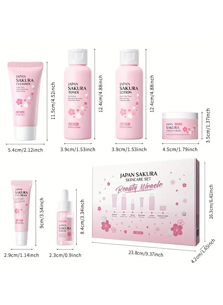 SAKURA Skin Care Set - Women Gift Sets - Sakura Skin Care Sets & Kits - Gift Set with Cleanser,Toner,Serum,Eye Cream,essence Serum - Beauty Products - Image 4