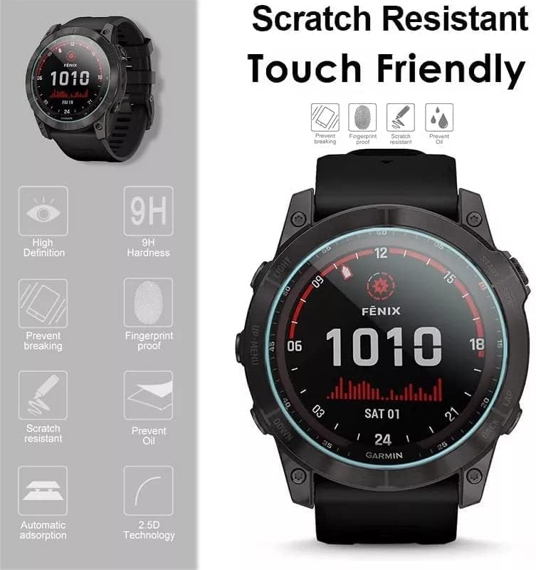 دادو حامي شاشة زجاج مقوى من ، عبوة من قطعتين، متوافق مع ساعة Garmin Fenix 7 الذكية، مقاوم للخدوش (موديل Fenix 7X) - Image 3