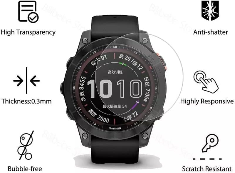 دادو حامي شاشة زجاج مقوى من ، عبوة من قطعتين، متوافق مع ساعة Garmin Fenix 7 الذكية، مقاوم للخدوش (موديل Fenix 7X) - Image 2