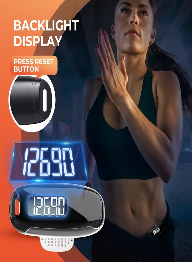 TAZUZFLA 3D Pedometer for Walking, Simple Walking Step Counter with Removable Clip and Strap, USB Rechargeable Step Tracker with Backlight, Accurate Step Counter for Men Women Kids Seniors - Image 5