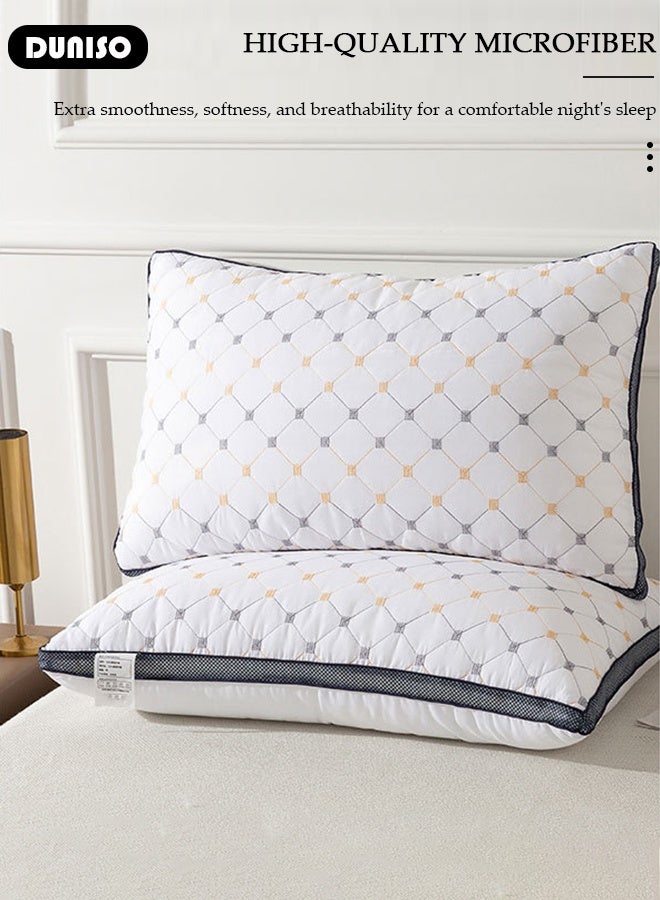 DUNISO Simple and Fashion Starry Sky Quilted Bed Pillows Comfortable Super Soft Fluffy Filled Pillows with Double-sides for Sleeping for Sofa,Bed,Hotel (2 Pack)  - Image 3