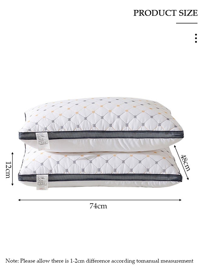DUNISO Simple and Fashion Starry Sky Quilted Bed Pillows Comfortable Super Soft Fluffy Filled Pillows with Double-sides for Sleeping for Sofa,Bed,Hotel (2 Pack) - Image 2