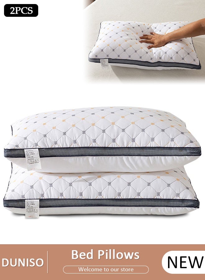 DUNISO Simple and Fashion Starry Sky Quilted Bed Pillows Comfortable Super Soft Fluffy Filled Pillows with Double-sides for Sleeping for Sofa,Bed,Hotel (2 Pack) - Image 1