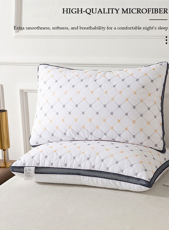 DUNISO Simple and Fashion Starry Sky Quilted Bed Pillows Comfortable Super Soft Fluffy Filled Pillows with Double-sides for Sleeping for Sofa,Bed,Hotel (2 Pack) - Image 3