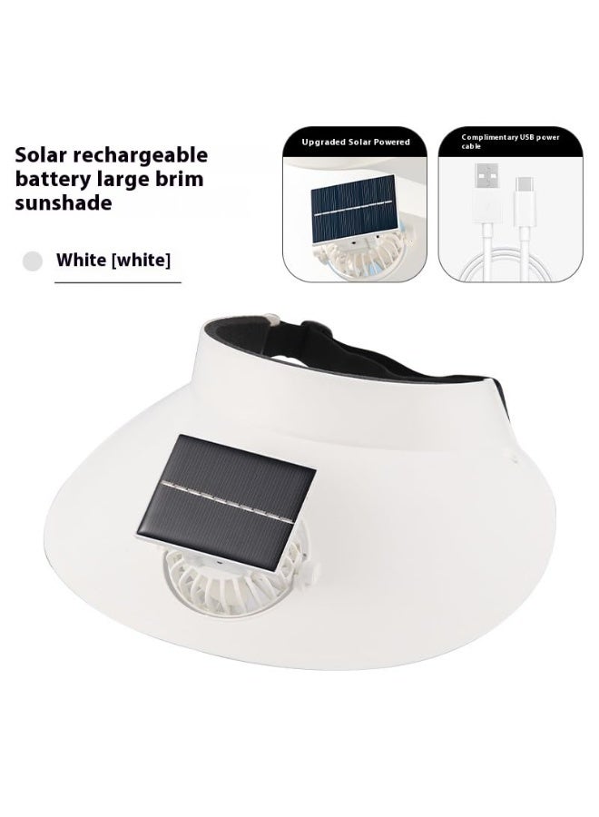 Sun Hat with Solar Fan, Solar Powered, Built-in USB Charging, Wide Brim Sun Hat, 3 Adjustable Speeds, Suitable for Outdoor Beach Trips - Image 2