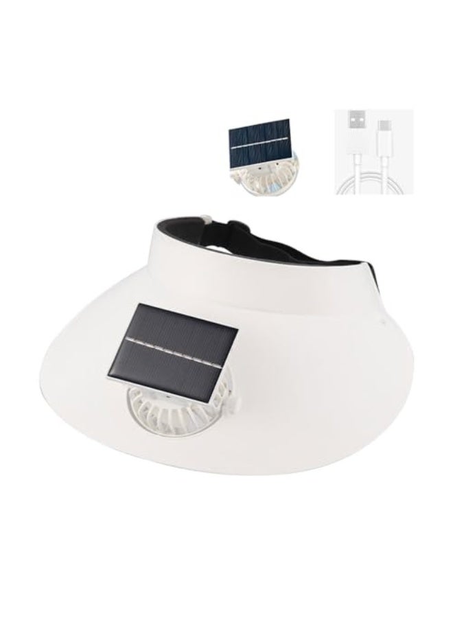 Sun Hat with Solar Fan, Solar Powered, Built-in USB Charging, Wide Brim Sun Hat, 3 Adjustable Speeds, Suitable for Outdoor Beach Trips - Image 1