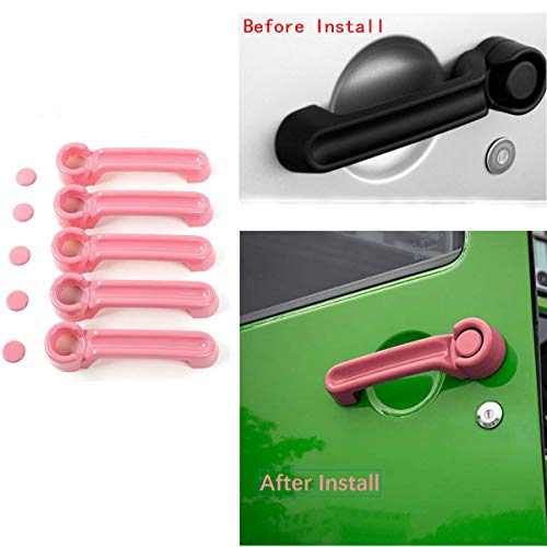 JeCar Door Handle Cover Kits for Jeep Wrangler JK 2007-2018/2008-2012 Jeep Liberty / 2007-2011 Dodge Nitro, Pink - Image 5