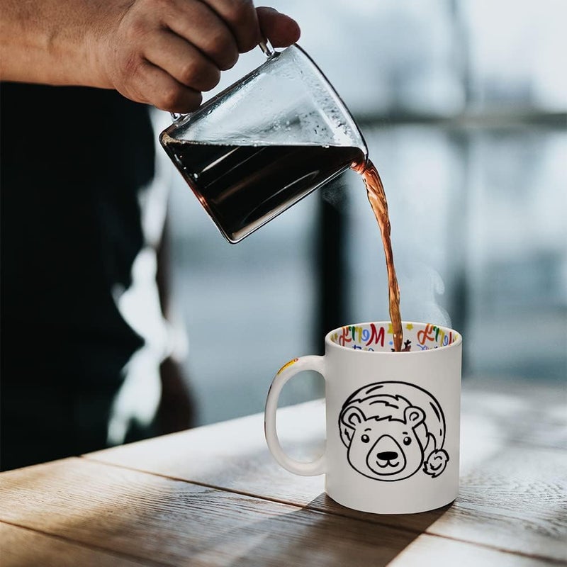 Style In Print Ceramic Christmas Coffee Mug 11 Ounces Cute Cartoon Polar Bear with Santa Cap Style A Funny Tea Cup Christmas Santa Cap Design Only Design Only - Image 4