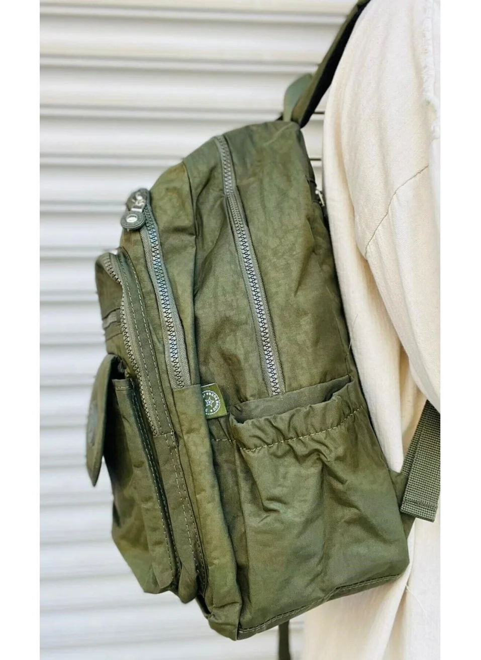 Çanta Trend Bag Trend Mega Size Khaki Unisex Adjustable Orthopedic Shoulder Bag with 9 Compartments and Laptop Compartments School Bag