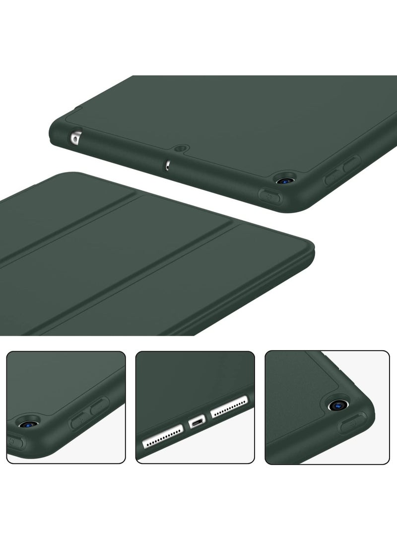 دوسالا حافظة لجهاز iPad الجيل التاسع 2021/iPad الجيل الثامن 2020 مقاس 10.2 بوصة مع حامل قلم، حافظة لجهاز iPad الجيل السابع 2019 مع ظهر من السيليكون الناعم للأطفال، غطاء إيقاظ/سكون تلقائي (أخضر صنوبري) - Image 3