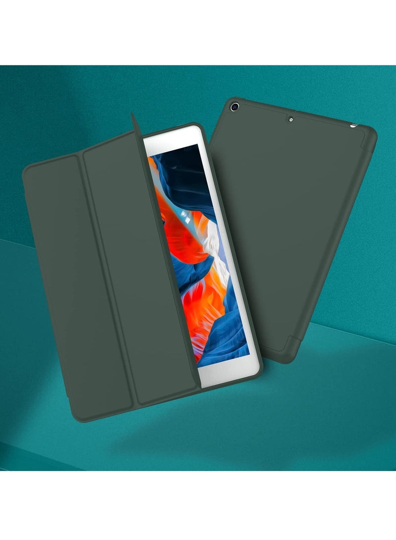 دوسالا حافظة لجهاز iPad الجيل التاسع 2021/iPad الجيل الثامن 2020 مقاس 10.2 بوصة مع حامل قلم، حافظة لجهاز iPad الجيل السابع 2019 مع ظهر من السيليكون الناعم للأطفال، غطاء إيقاظ/سكون تلقائي (أخضر صنوبري) - Image 5