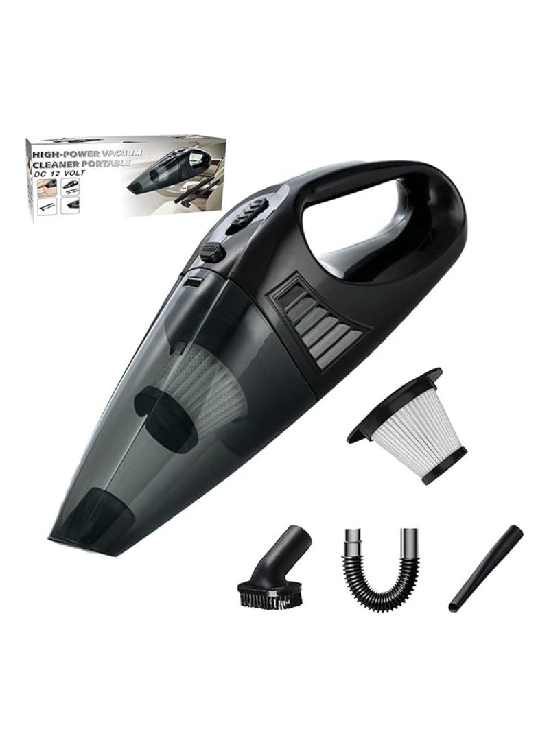 Handheld Vacuum Cordless Portable Rechargeable Strong Suction Car Vacuum Cleaner Powerful Hand Held Vacuum Cleaner with Multi Accessories for Home Office Auto Car Pet (Black) - Image 1