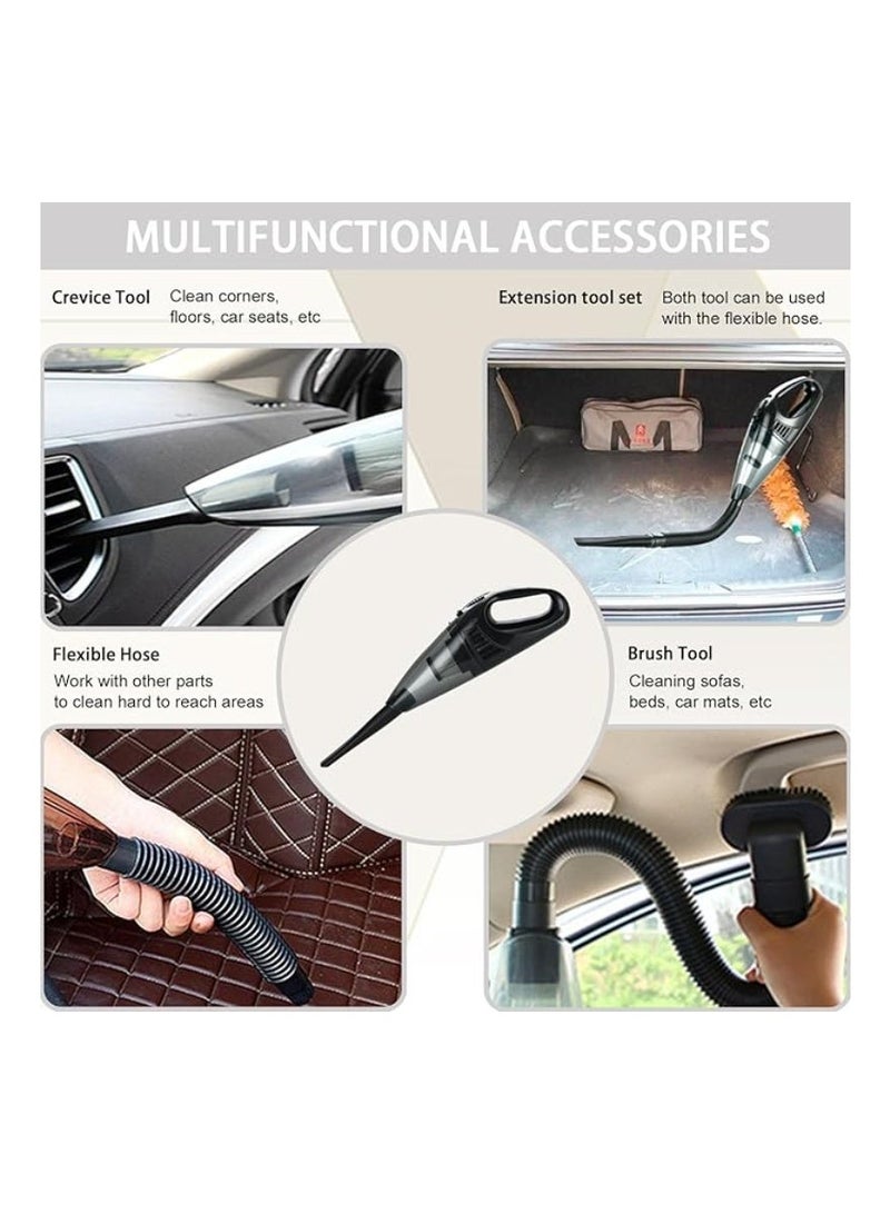 Handheld Vacuum Cordless Portable Rechargeable Strong Suction Car Vacuum Cleaner Powerful Hand Held Vacuum Cleaner with Multi Accessories for Home Office Auto Car Pet (Black) - Image 4