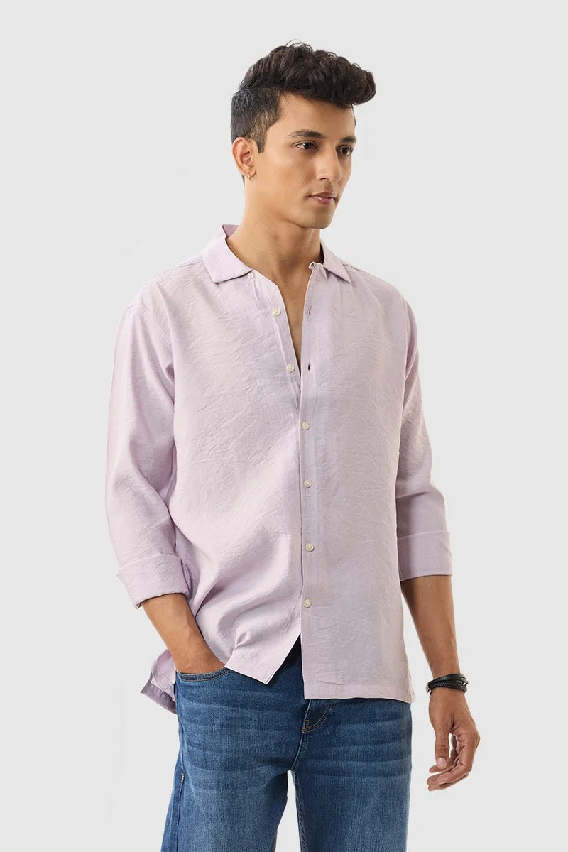SNITCH Lilac Box Fit Creased Effect Shirt