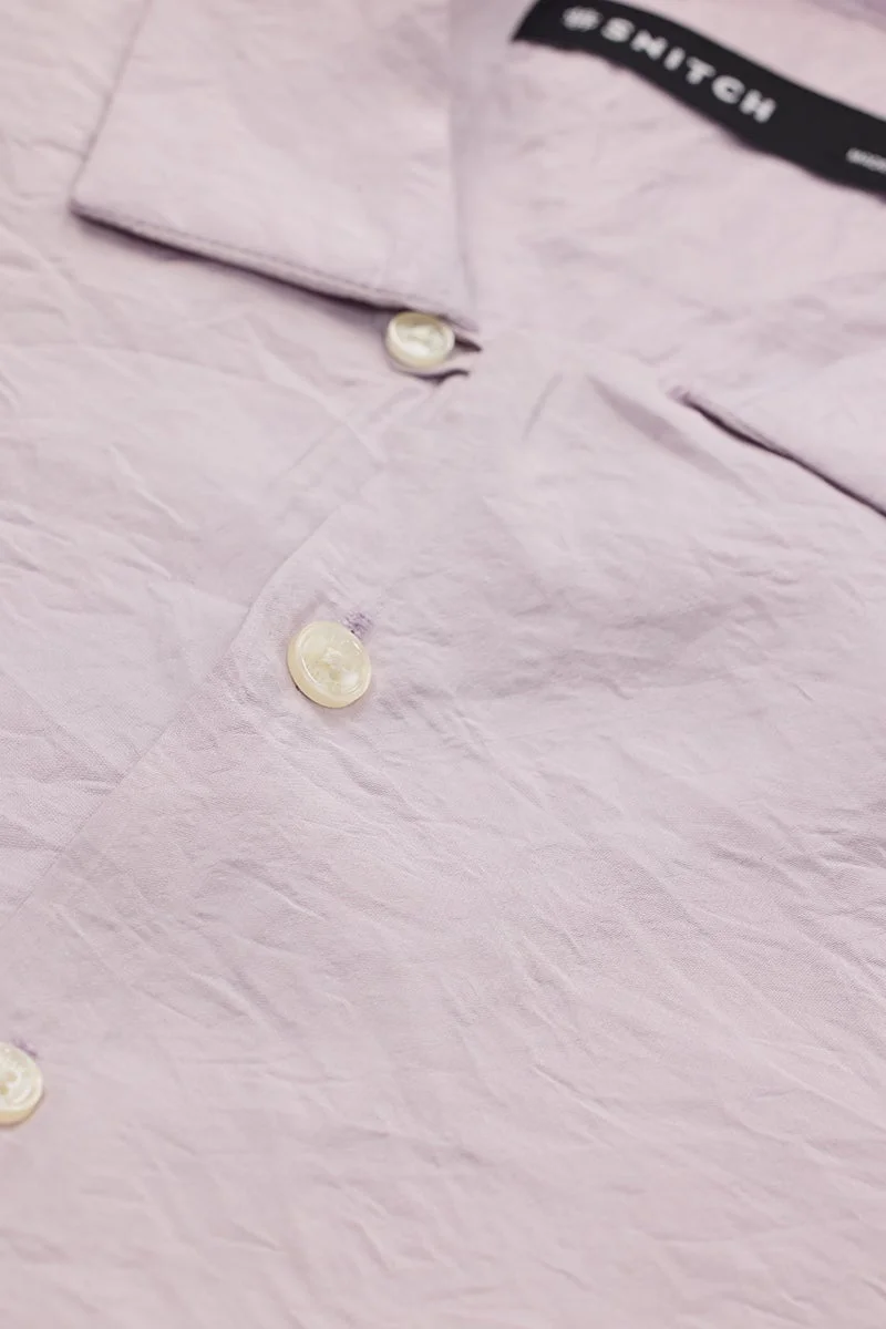 SNITCH Lilac Box Fit Creased Effect Shirt