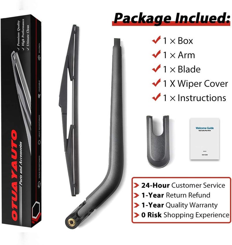 OTUAYAUTO MR971507 Rear Windshield Wiper Arm Blade Set - Replacement for Mitsubishi Outlander 2003-2006 - Image 5