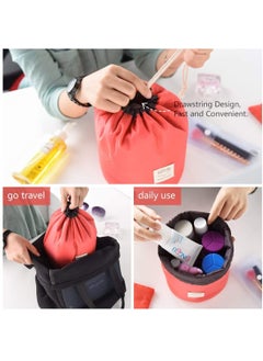 2 in 1 Travel Cosmetic Barrel Bag Multifunctional Toiletry Bucket Round Storage Organizer Pocket Soft Collapsible Waterproof (Red/Yellow) - pzsku/Z435B77A4B6CB8AA86E5BZ/45/_/1658502321/bd505aea-924b-4642-af90-f2ddc019d153