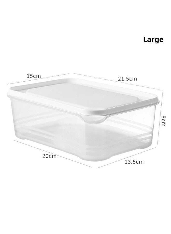 Refrigerator Fresh-keeping Box Fruit And Vegetable Fresh-keeping Box Fresh-keeping Box Refrigerator Storage Box Sealed Box Camping Storage Box-Specifications:Fresh-keeping Box White 2000 Ml  - Image 1