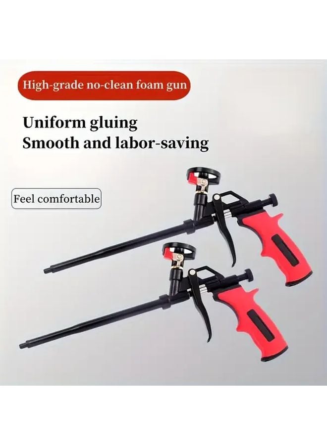 Silvery Professional Foam Dispensing Caulking Gun Durable Metal Pump Efficient Glue Application Tool - Image 2