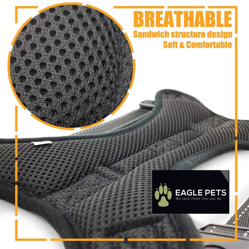 Eagle Pets No Pull Reflective Dog Harness, Breathable Adjustable Comfort, for Small Medium Large Dogs, Best for Training Walking Easy to Control. (Large, Red) - Image 3