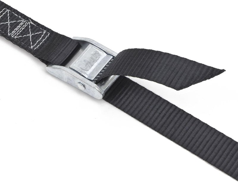 PowerTye MFG Lashing Straps with Cam Buckle - 1 inch x 4ft Tie Down Straps - Made in USA - Ideal for Securing Coolers, Batteries, Cargo on Motorcycles, RVs & Truck Beds - 200 lb. WLL, Black (2-Pack) - Image 2