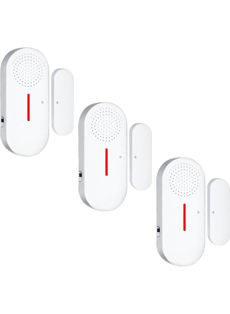 Door Window Alarm, 110DB Wireless Sensor Burglar Alarm for Kids Safety, Window Pool Alarms for Home, Door and Window, Security Alarms System for Kids and Family (White) - Image 1