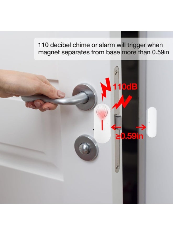 Door Window Alarm, 110DB Wireless Sensor Burglar Alarm for Kids Safety, Window Pool Alarms for Home, Door and Window, Security Alarms System for Kids and Family (White) - Image 5