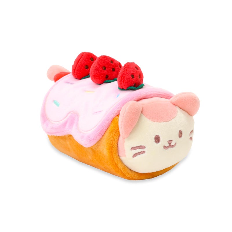 Anirollz Stuffed Animal Plush Toy - Official Roll Blanket Outfitz Doll |Soft  Squishy  Warm  Cute  Comfort  Safe| Strawberry Roll Cake Pillow with Kitty - Birthday Decorations Gift 6"" Kittiroll - Image 1