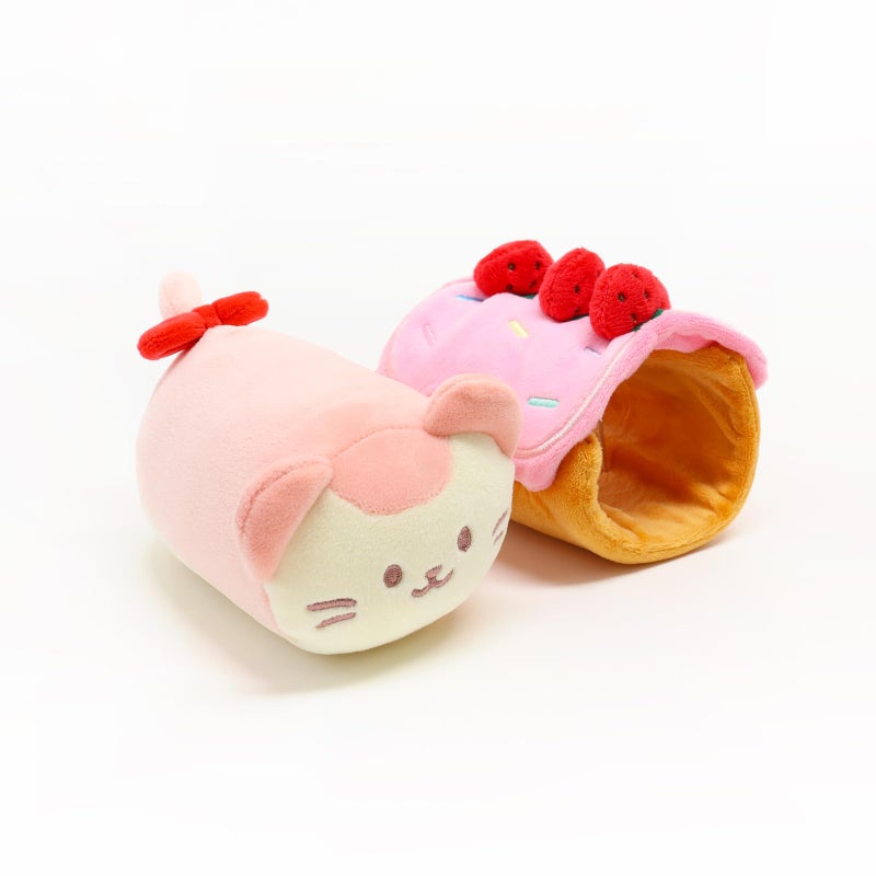 Anirollz Stuffed Animal Plush Toy - Official Roll Blanket Outfitz Doll |Soft  Squishy  Warm  Cute  Comfort  Safe| Strawberry Roll Cake Pillow with Kitty - Birthday Decorations Gift 6"" Kittiroll - Image 5