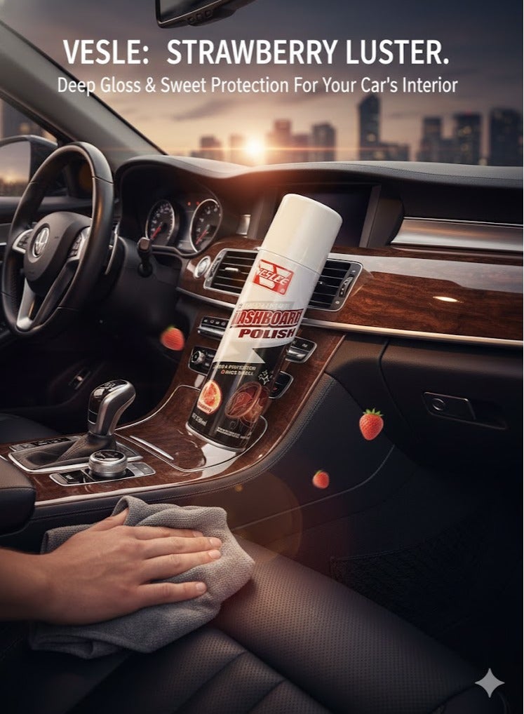 فيزلي ملمع لوحة القيادة والجلد والإطارات  250 مل برائحة الفراولة