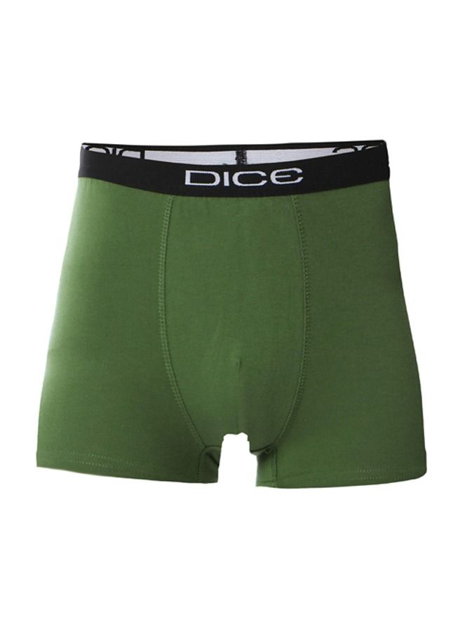 DICE Dice Dark Green Boxer for Men Solid 100% Cotton 