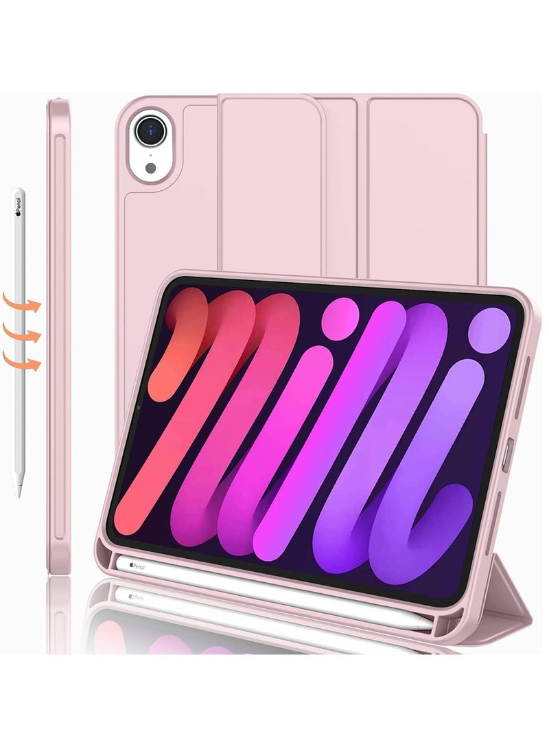 TIGER NEW Smart Case with Pencil Holder Compatible with iPad Mini 6, Trifold Stand Smart Case with Soft TPU Back, Auto Wake/Sleep, Dust Proof & Anti-Fingerprint, Heavy Duty Protection - Image 1