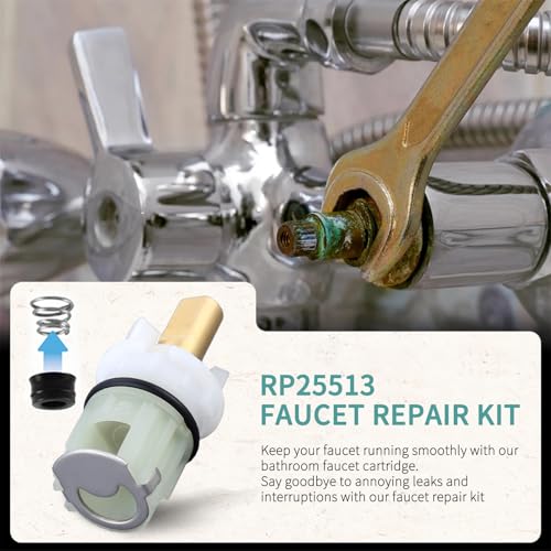 gcbcrit RP25513 Faucet Cartridge for Delta Two Handle Faucet Repair Kit, Faucet Leak Repair Kit with Cartridge RP4993 Seats Springs (2 Pack) - Image 4