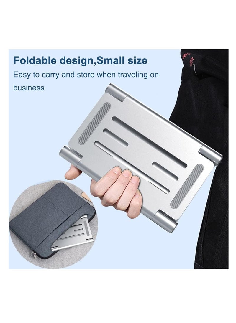 SYOSI Vertical Laptop Stand Holder, Adjustable MacBook Stand for Desk, Portable Laptop Riser Mount Accessories, Fits All MacBooks iPad Surface Cell Phone, Grey  - Image 4