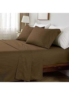 Hotel Collection 3 Pieces Hotel Collection Coffee Brown King Flat Sheet with 2 Pillow Cases  - Image 3