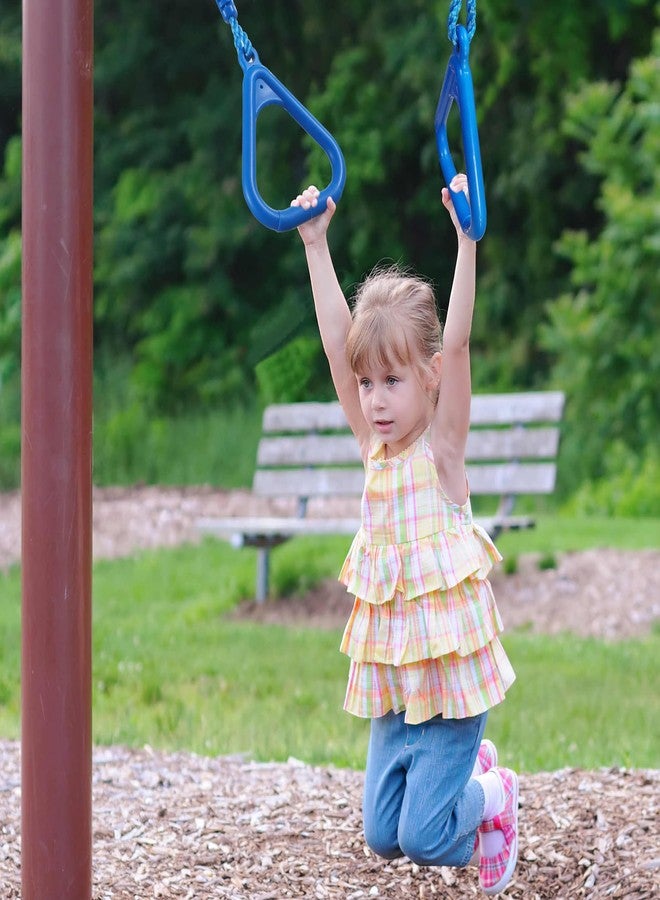 PELLOR 4 Colorful Ninja Rings, Gymnastic Rings Trapeze Swing Bar Ring with Triangle Handle for Home Gym Playground Ninja Warrior Obstacle Course Training Workout - Image 5